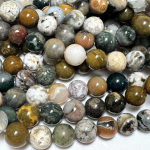 Madagascar Ocean Jasper 8mm round natural gemstone beads 15.5" strand - Oz Beads 