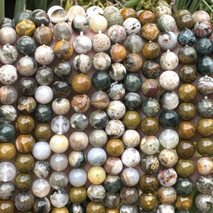 Madagascar Ocean Jasper 8mm round natural gemstone beads 15.5" strand - Oz Beads 