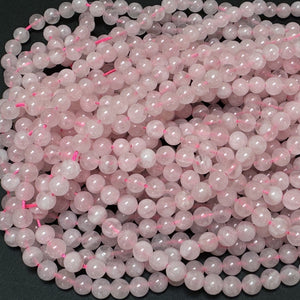 Madagascar Rose Quartz 6mm round natural gemstone beads 15.5" strand - Oz Beads 