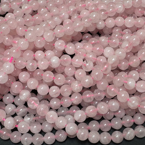 Madagascar Rose Quartz 6mm round natural gemstone beads 15.5" strand - Oz Beads 