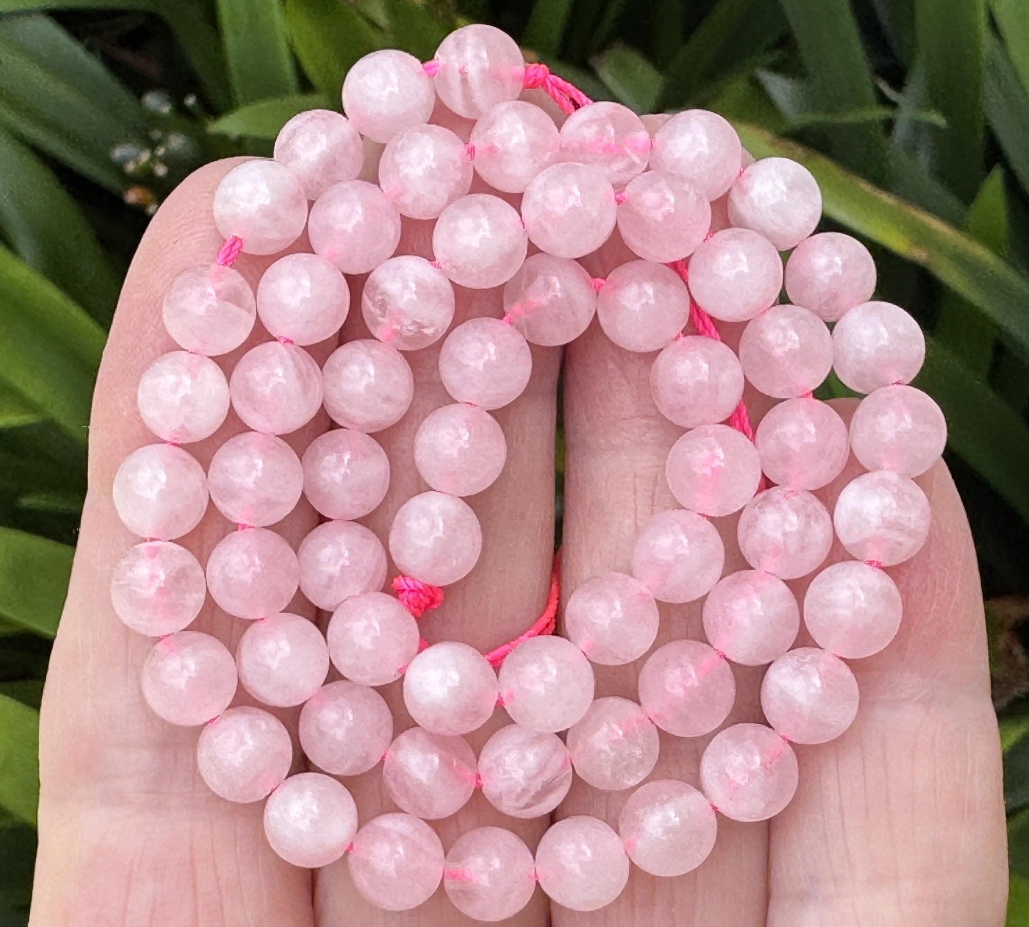Madagascar Rose Quartz 6mm round natural gemstone beads 15.5" strand - Oz Beads 