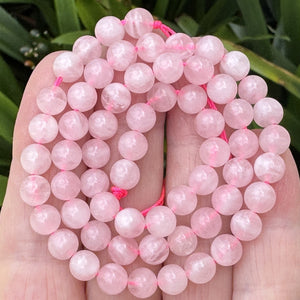 Madagascar Rose Quartz 6mm round natural gemstone beads 15.5" strand - Oz Beads 