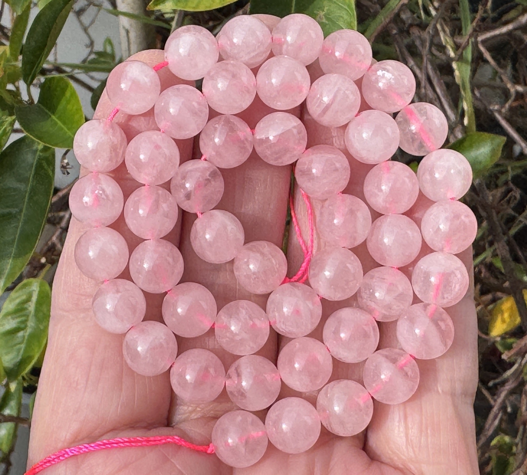 Madagascar Rose Quartz 8mm round natural gemstone beads 15.5" strand - Oz Beads 
