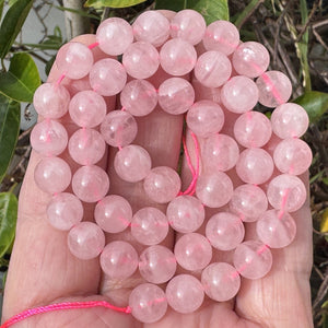 Madagascar Rose Quartz 8mm round natural gemstone beads 15.5" strand - Oz Beads 