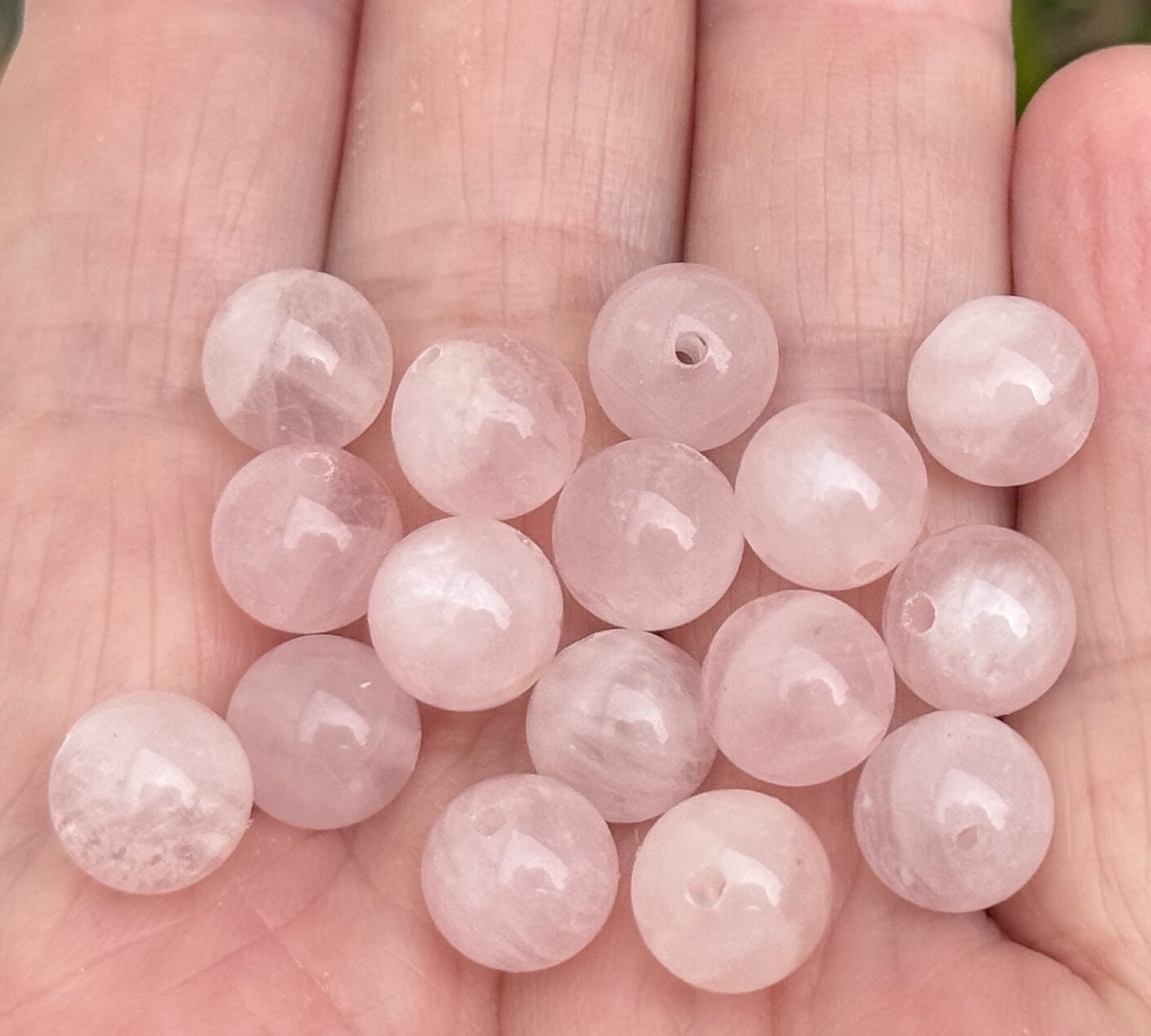 Madagascar Rose Quartz 8mm round natural gemstone beads 15.5" strand - Oz Beads 