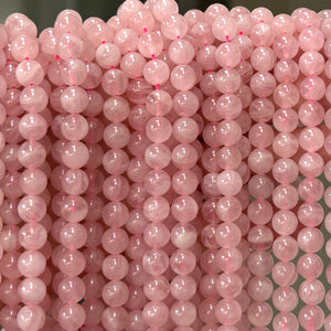 Madagascar Rose Quartz 8mm round natural gemstone beads 15.5" strand - Oz Beads 