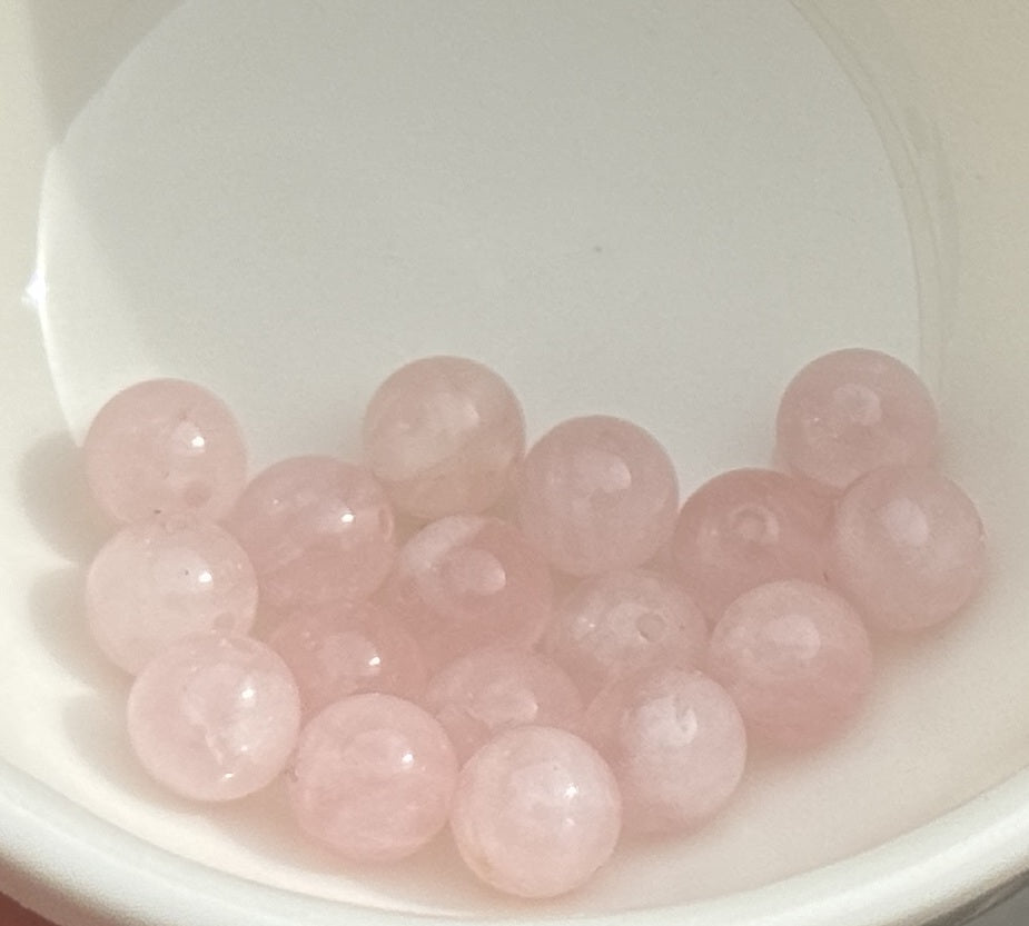 Madagascar Rose Quartz 8mm round natural gemstone beads 15.5" strand - Oz Beads 