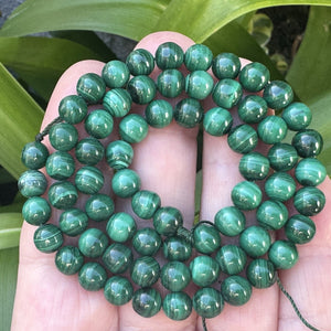 Malachite 6mm round natural gemstone beads 16" strand - Oz Beads 
