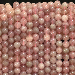 Mauve Pink Madagascan Rose Quartz 6mm round natural gemstone beads 15.5" strand - Oz Beads 