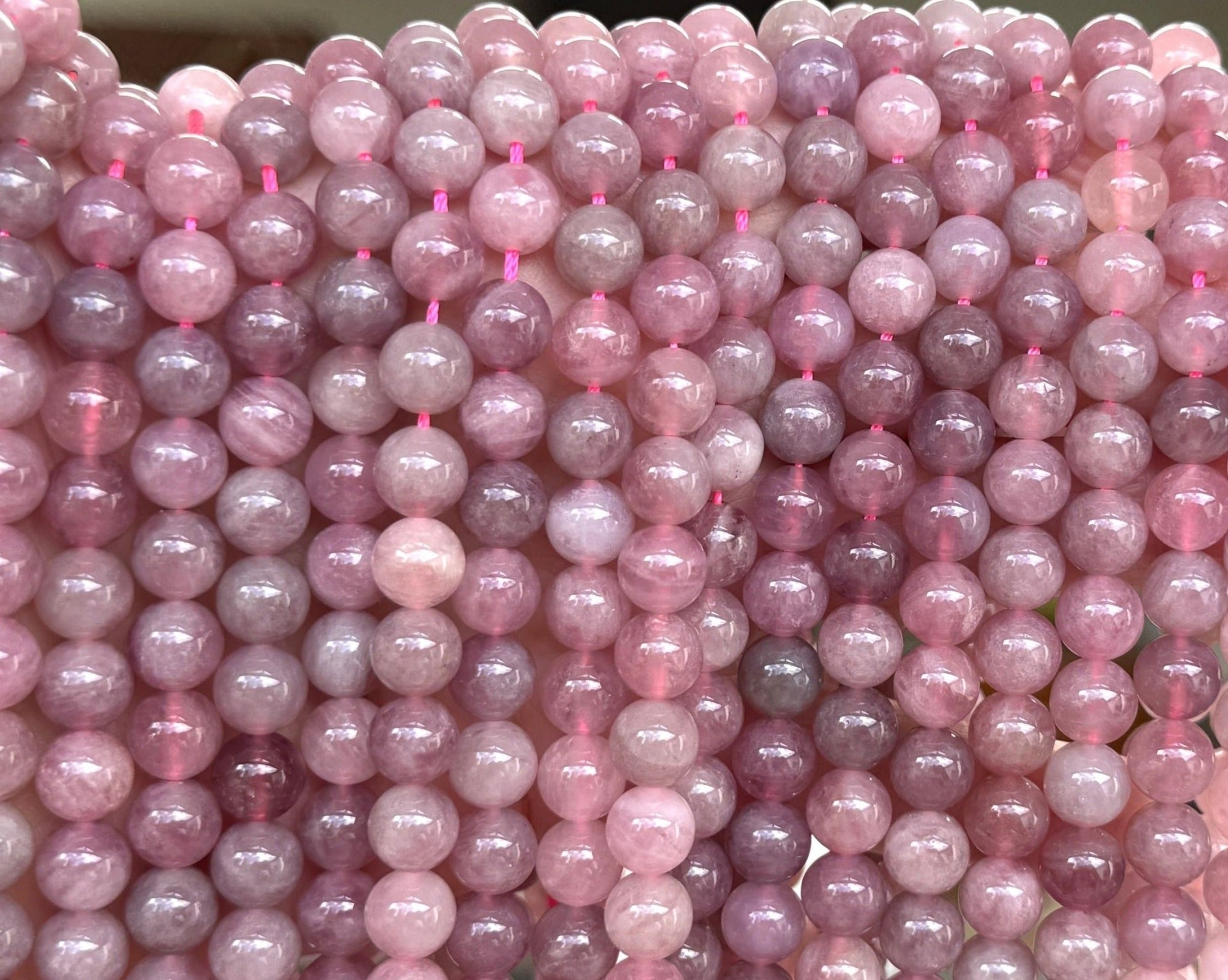 Mauve Pink Madagascan Rose Quartz 8mm round natural gemstone beads 15.5" strand