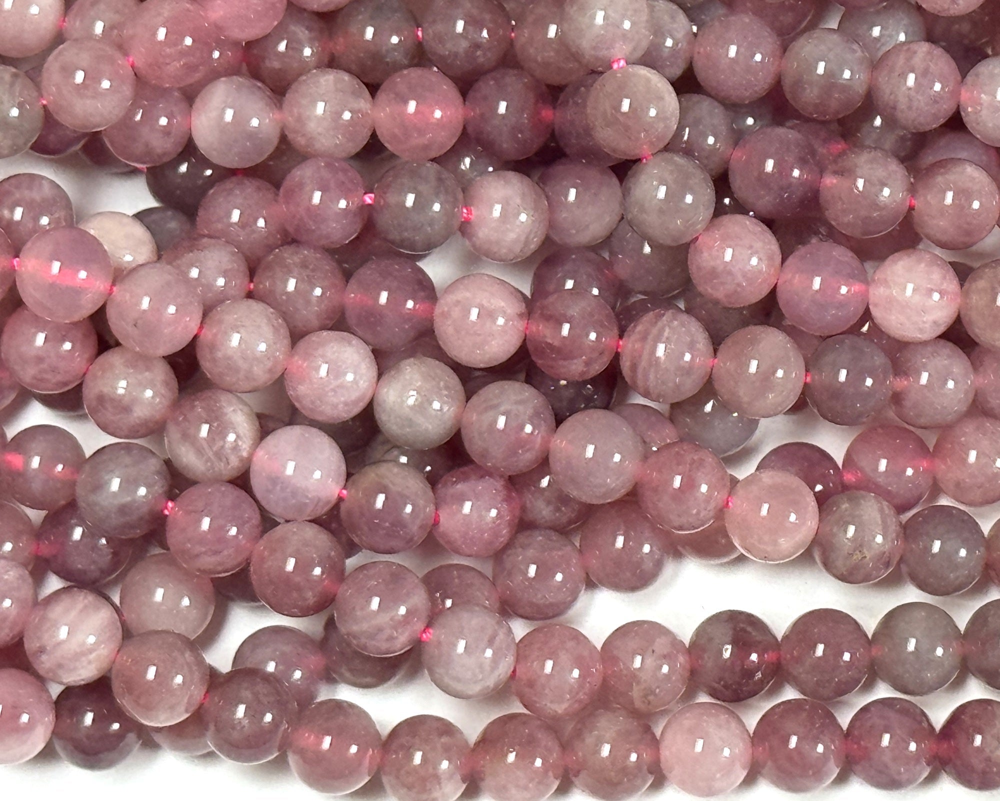 Mauve Pink Madagascan Rose Quartz 8mm round natural gemstone beads 15.5" strand