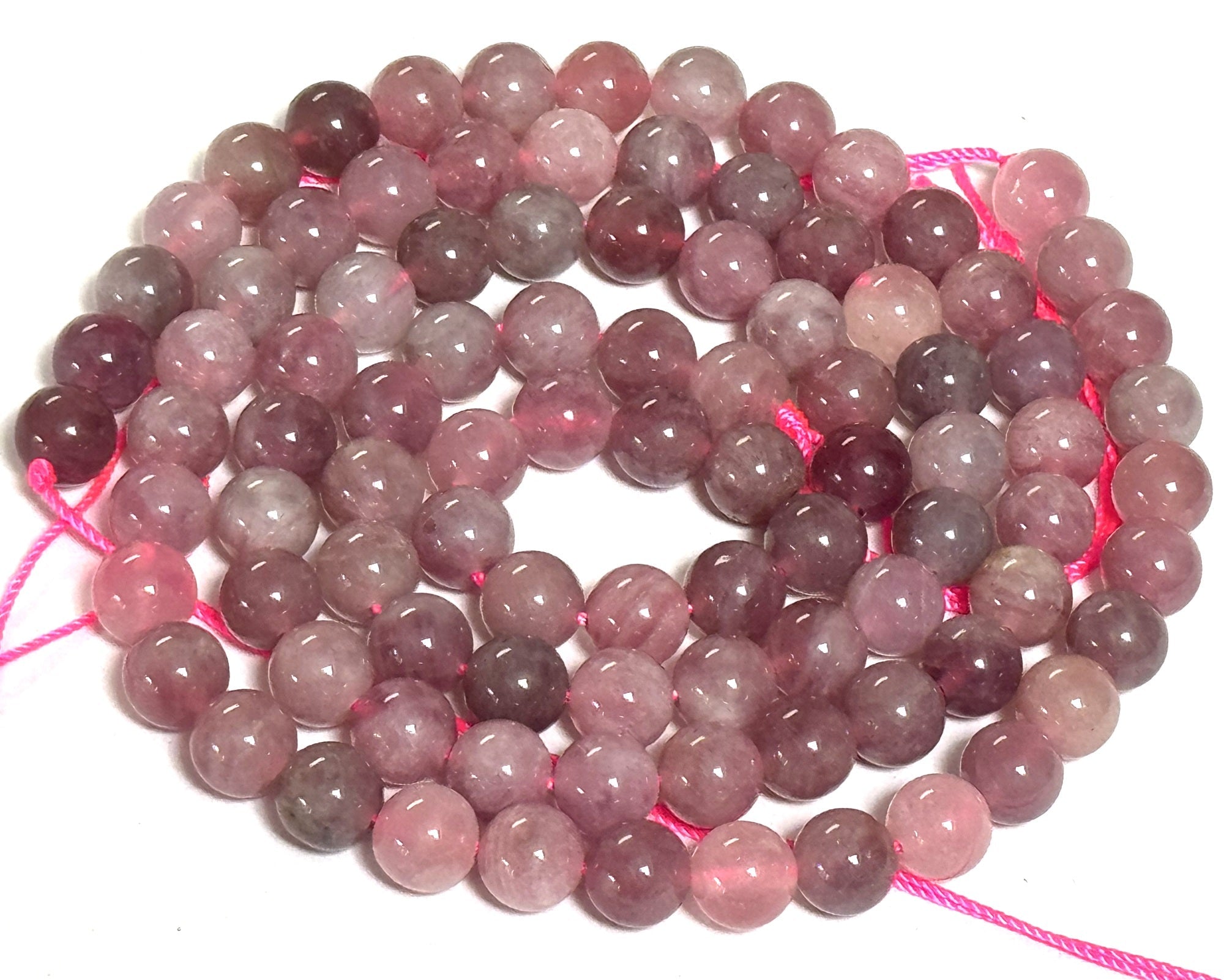 Mauve Pink Madagascan Rose Quartz 8mm round natural gemstone beads 15.5" strand