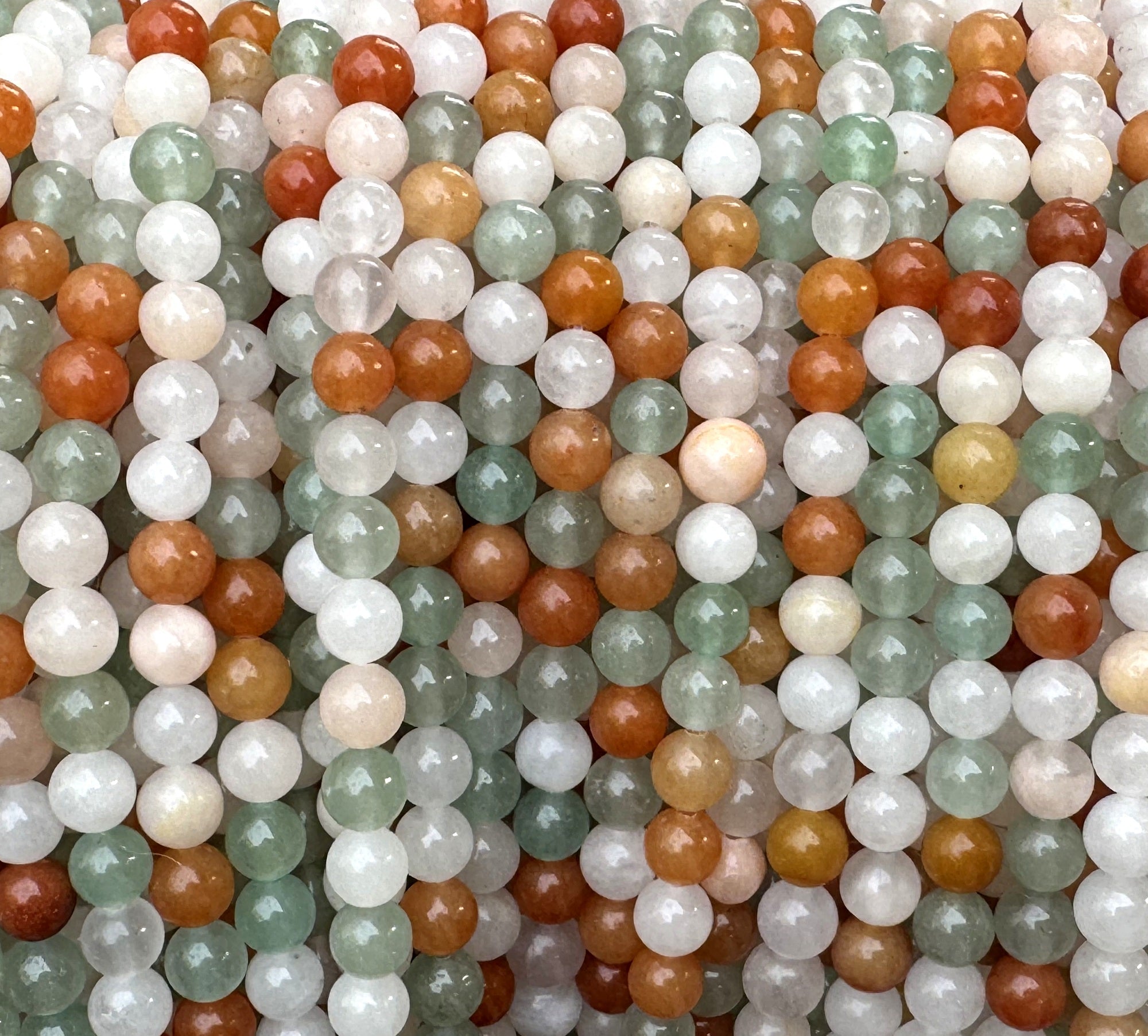 Mix Color Aventurine 6mm round natural gemstone beads 15" strand - Oz Beads 