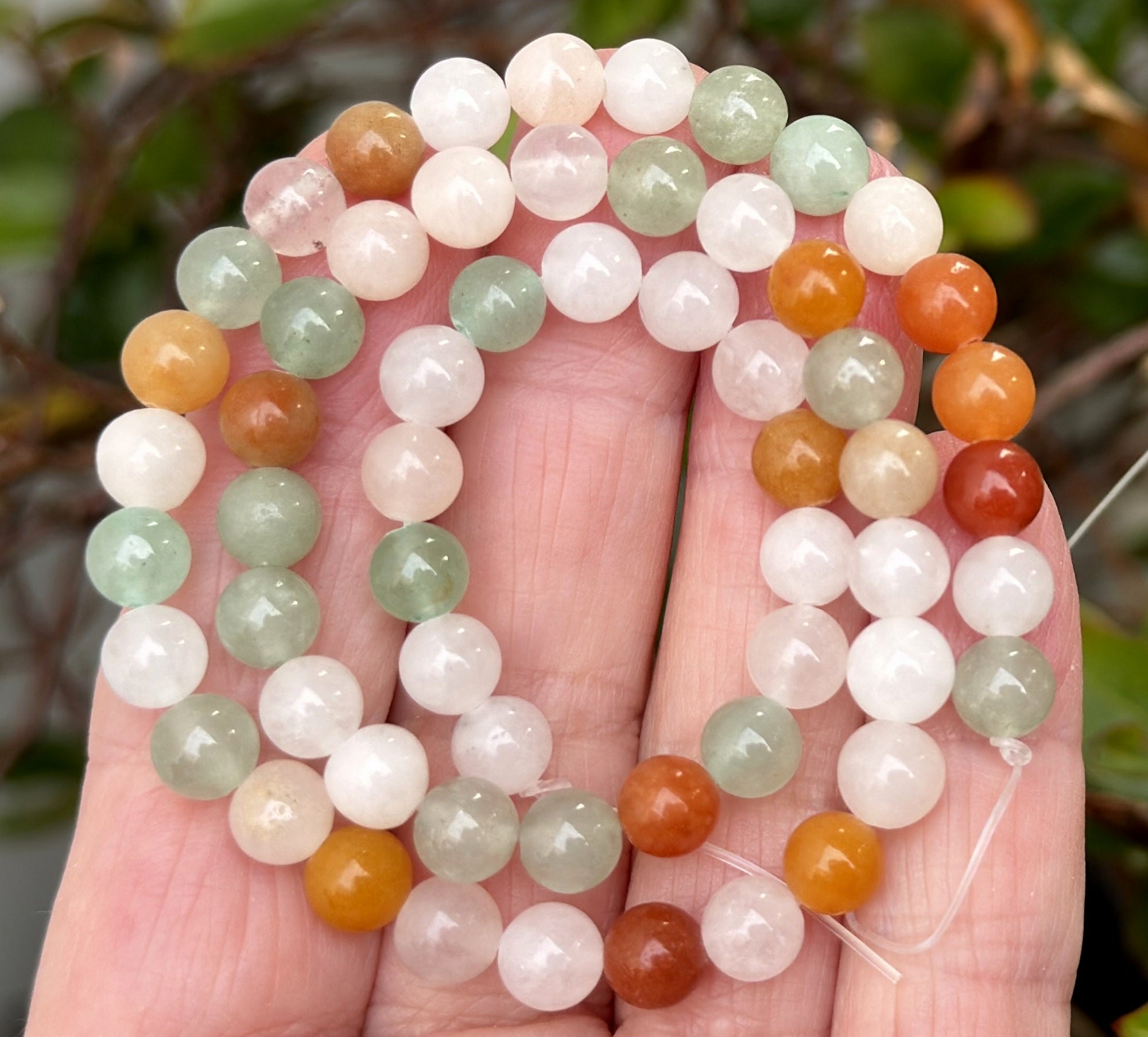 Mix Color Aventurine 6mm round natural gemstone beads 15" strand - Oz Beads 