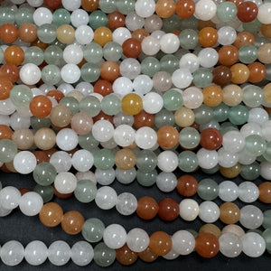 Mix Color Aventurine 6mm round natural gemstone beads 15" strand - Oz Beads 