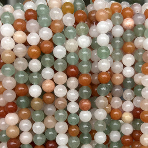 Mix Color Aventurine 8mm round natural gemstone beads 15" strand - Oz Beads 