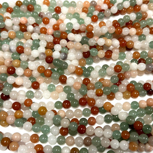 Mix Color Aventurine 8mm round natural gemstone beads 15" strand - Oz Beads 