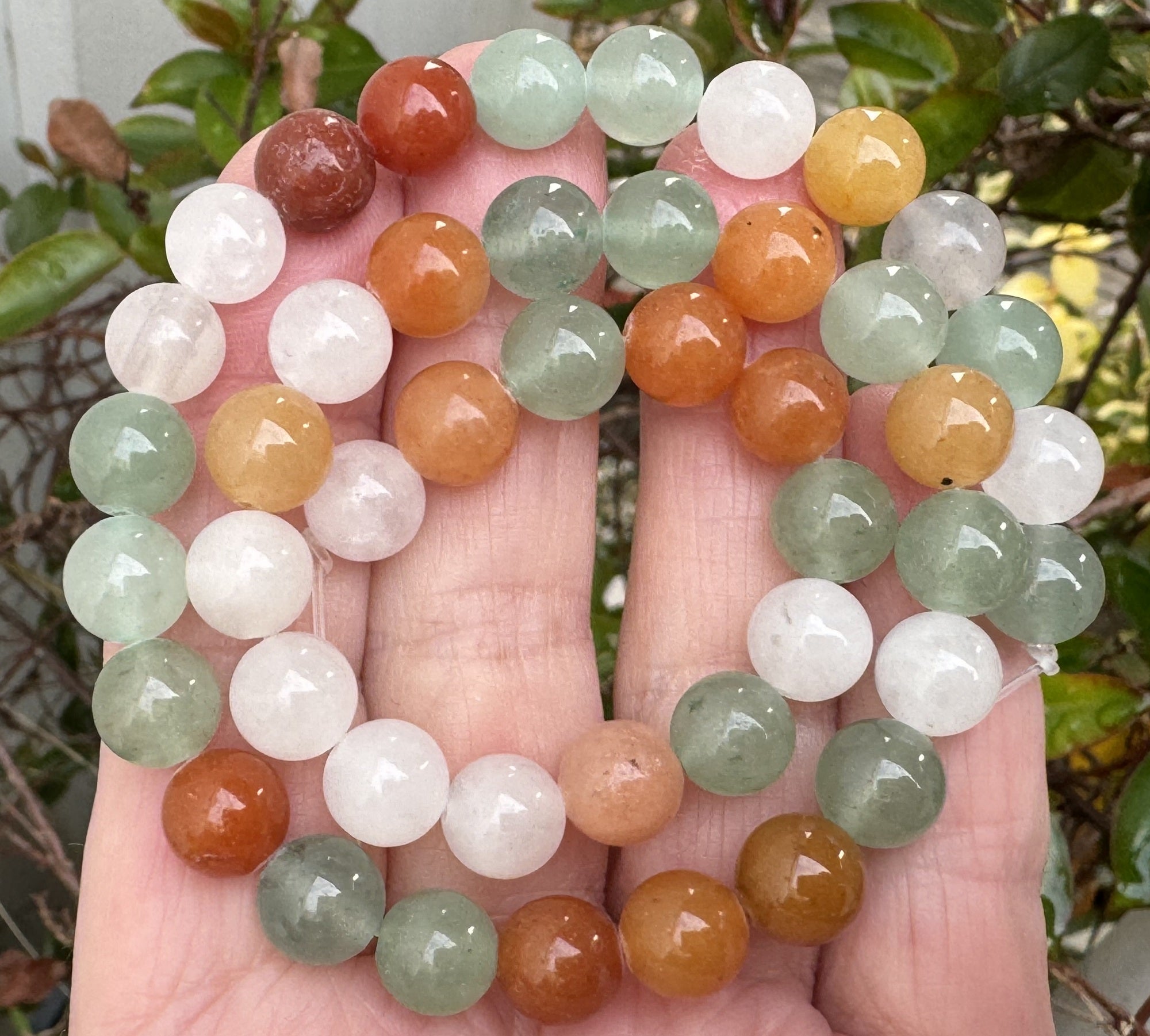 Mix Color Aventurine 8mm round natural gemstone beads 15" strand - Oz Beads 