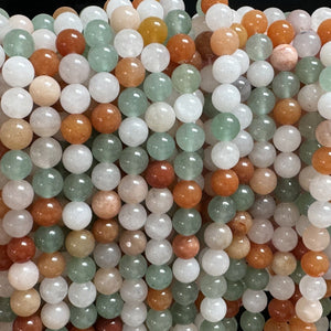 Mix Color Aventurine 8mm round natural gemstone beads 15" strand - Oz Beads 