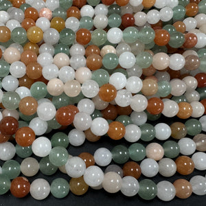 Mix Color Aventurine 8mm round natural gemstone beads 15" strand - Oz Beads 