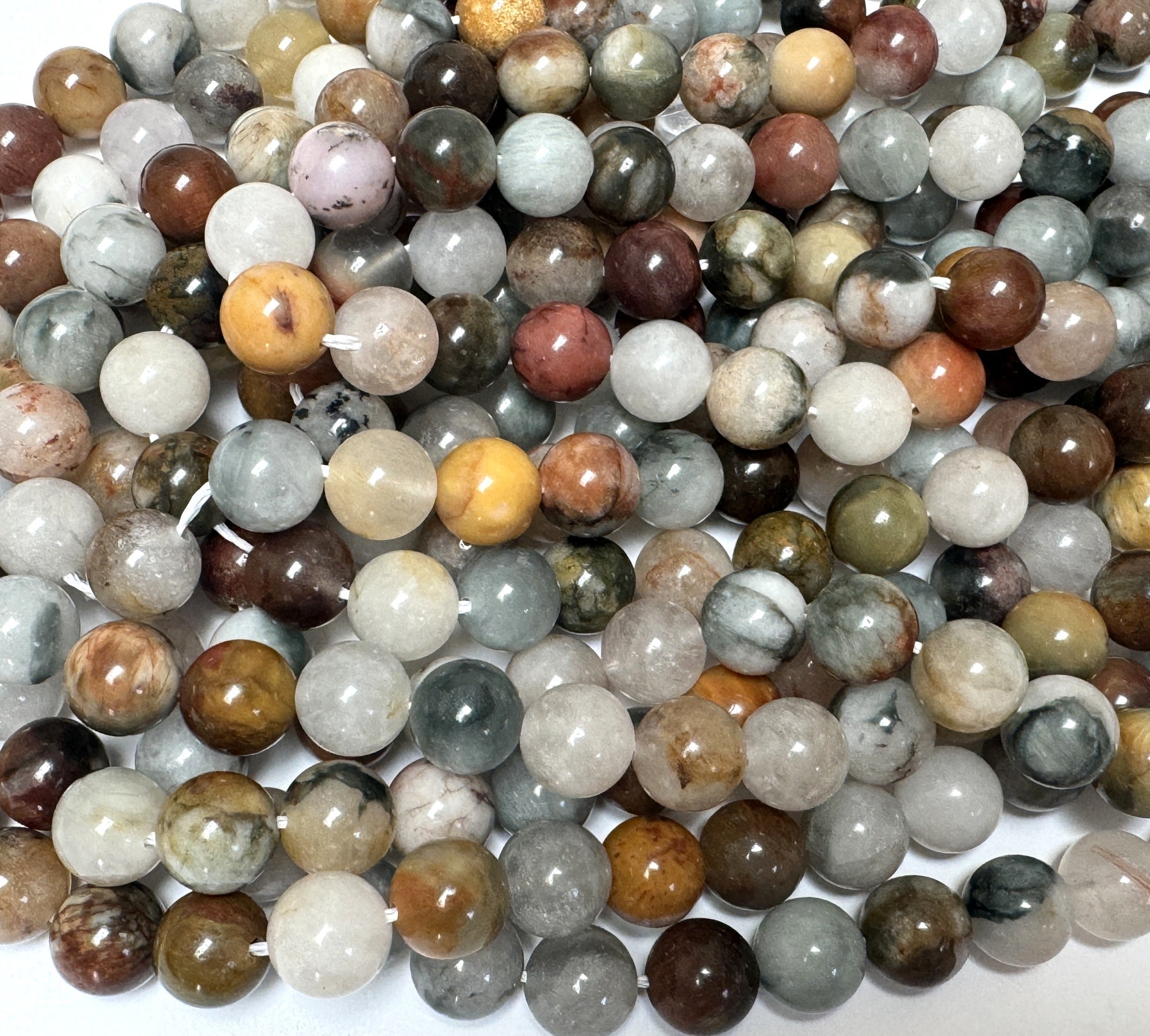 Mixed Quartz 10mm round natural gemstone beads 15.5" strand - Oz Beads 