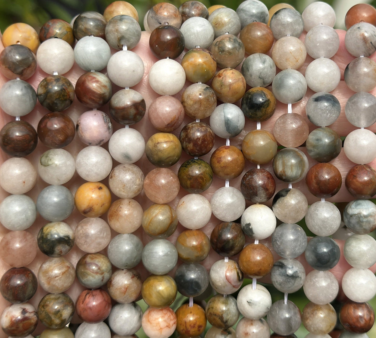 Mixed Quartz 10mm round natural gemstone beads 15.5" strand - Oz Beads 