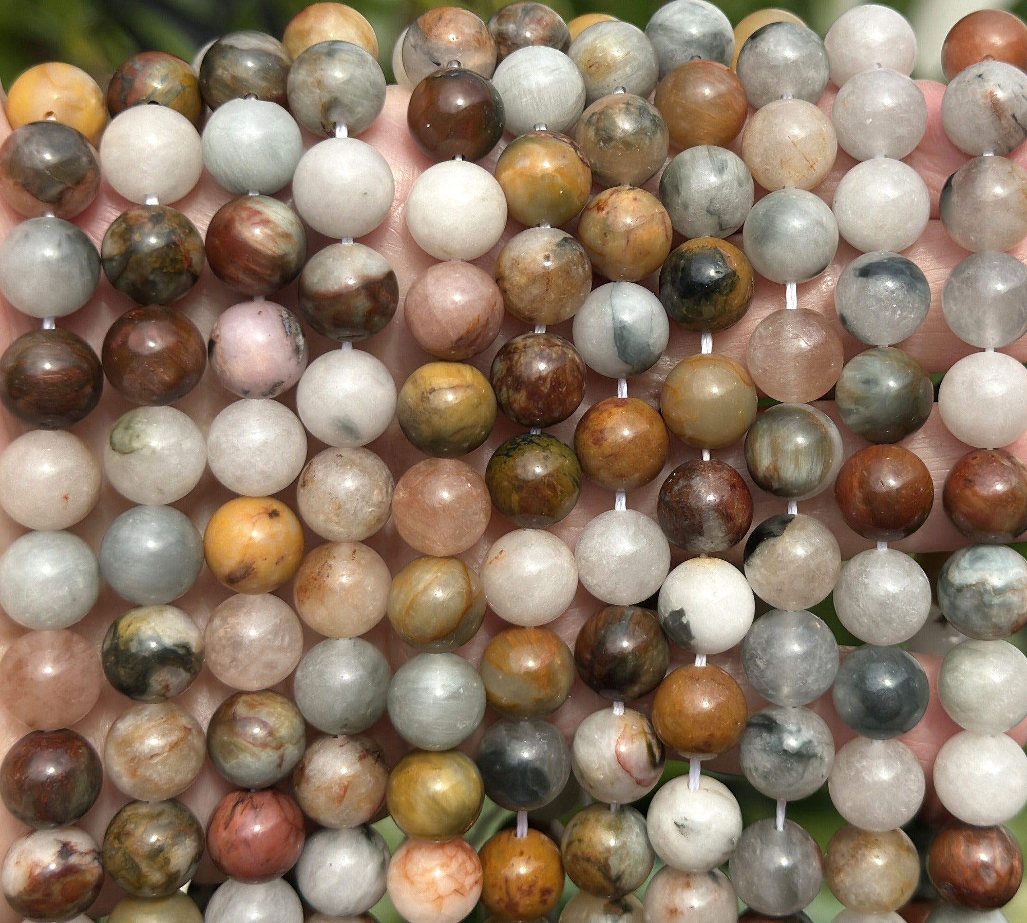 Mixed Quartz 10mm round natural gemstone beads 15.5" strand - Oz Beads 