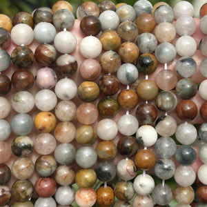 Mixed Quartz 10mm round natural gemstone beads 15.5" strand - Oz Beads 