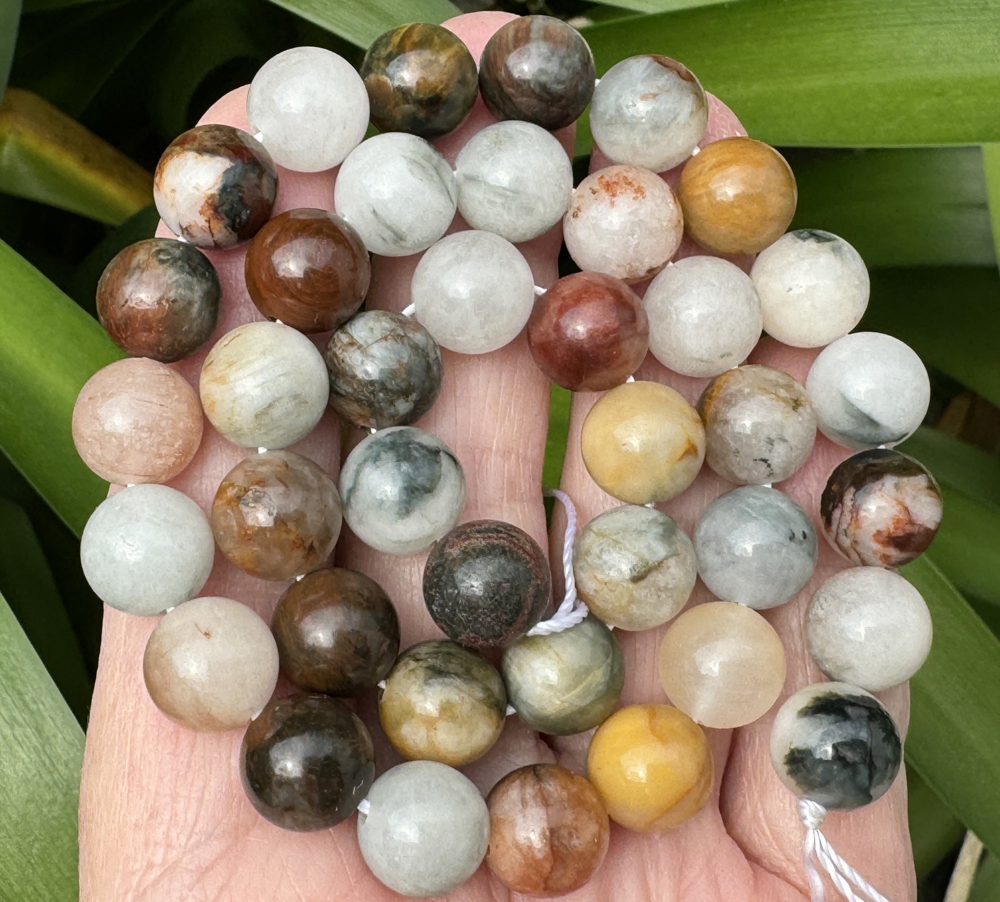 Mixed Quartz 10mm round natural gemstone beads 15.5" strand - Oz Beads 