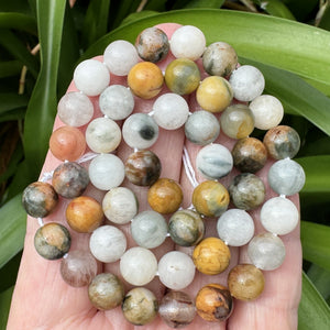 Mixed Quartz 8mm round natural gemstone beads 15.5" strand - Oz Beads 