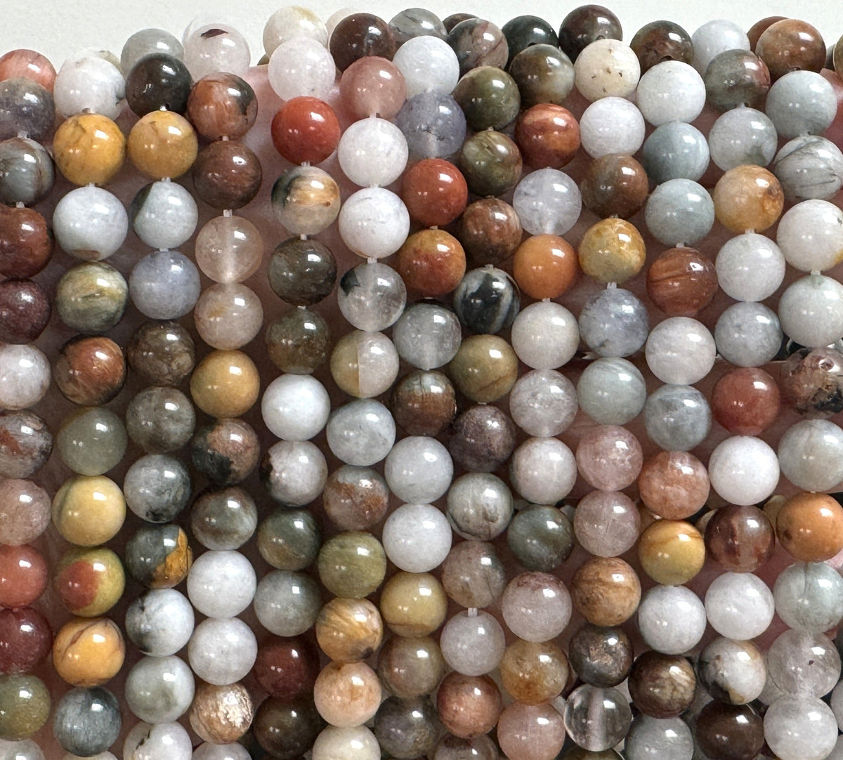 Mixed Quartz 8mm round natural gemstone beads 15.5" strand - Oz Beads 