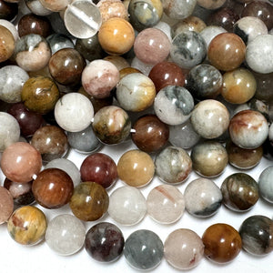 Mixed Quartz 8mm round natural gemstone beads 15.5" strand - Oz Beads 