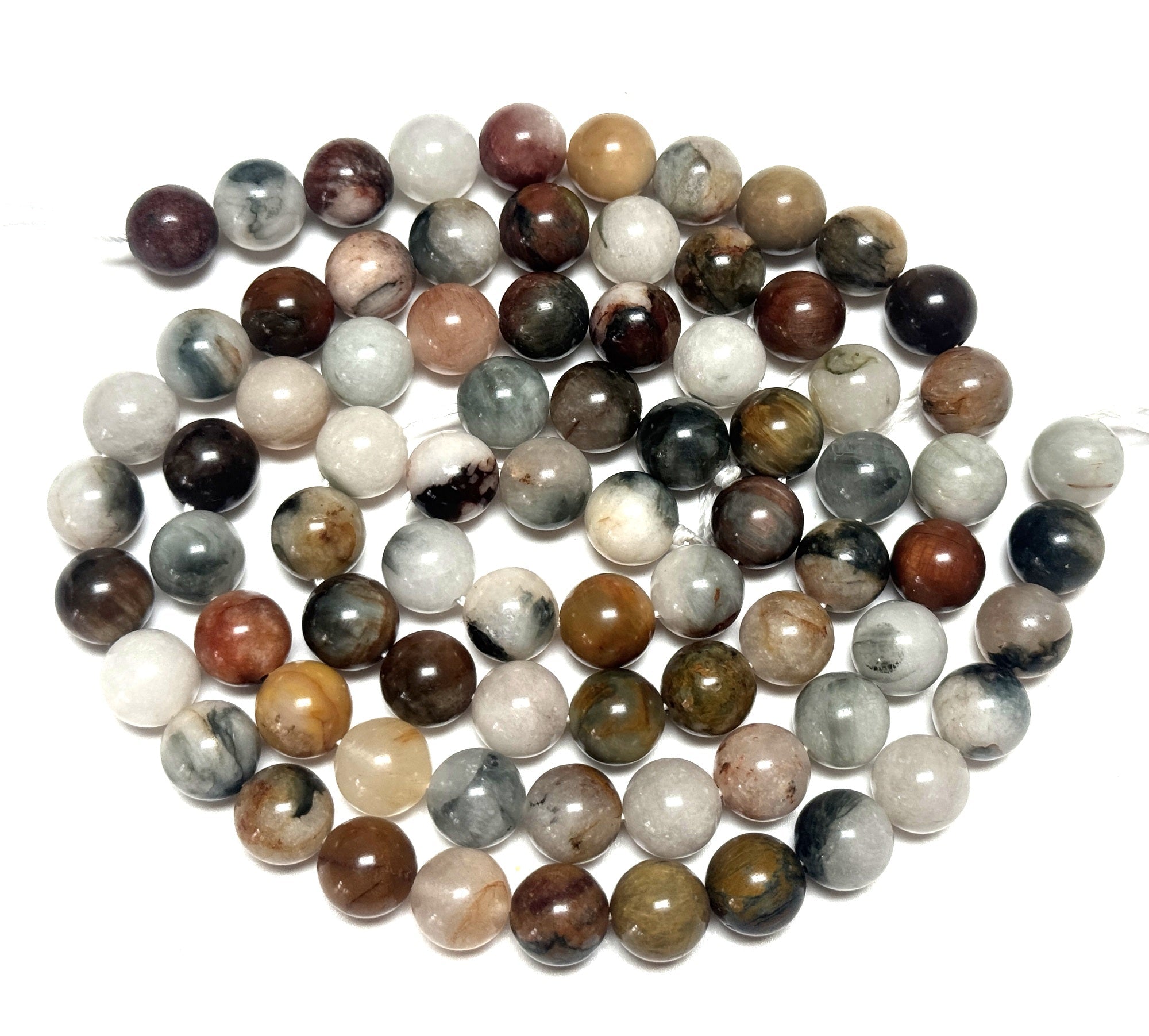 Mixed Quartz 8mm round natural gemstone beads 15.5" strand - Oz Beads 