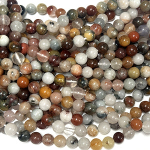 Mixed Quartz 8mm round natural gemstone beads 15.5" strand - Oz Beads 