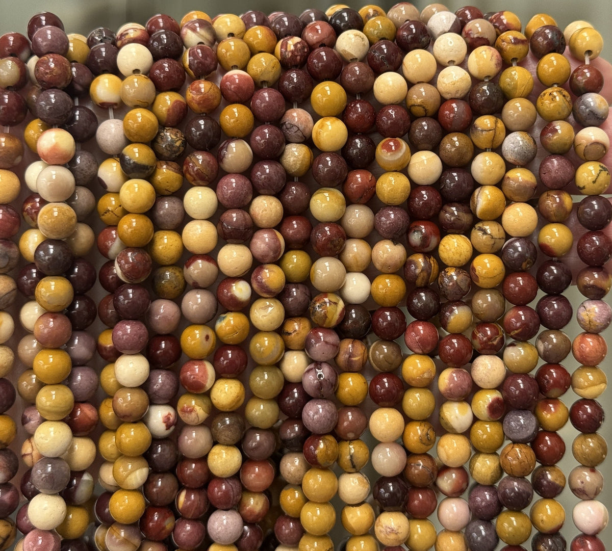 Mookaite Jasper 6mm round polished gemstone beads 15" strand - Oz Beads 