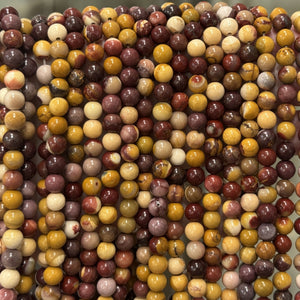 Mookaite Jasper 6mm round polished gemstone beads 15" strand - Oz Beads 