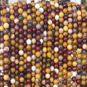 Mookaite Jasper 6mm round polished gemstone beads 15" strand - Oz Beads 