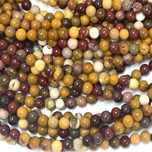 Mookaite Jasper 6mm round polished gemstone beads 15" strand - Oz Beads 