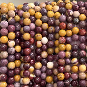 Mookaite Jasper 8mm round polished gemstone beads 15" strand - Oz Beads 