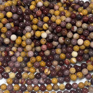 Mookaite Jasper 8mm round polished gemstone beads 15" strand - Oz Beads 