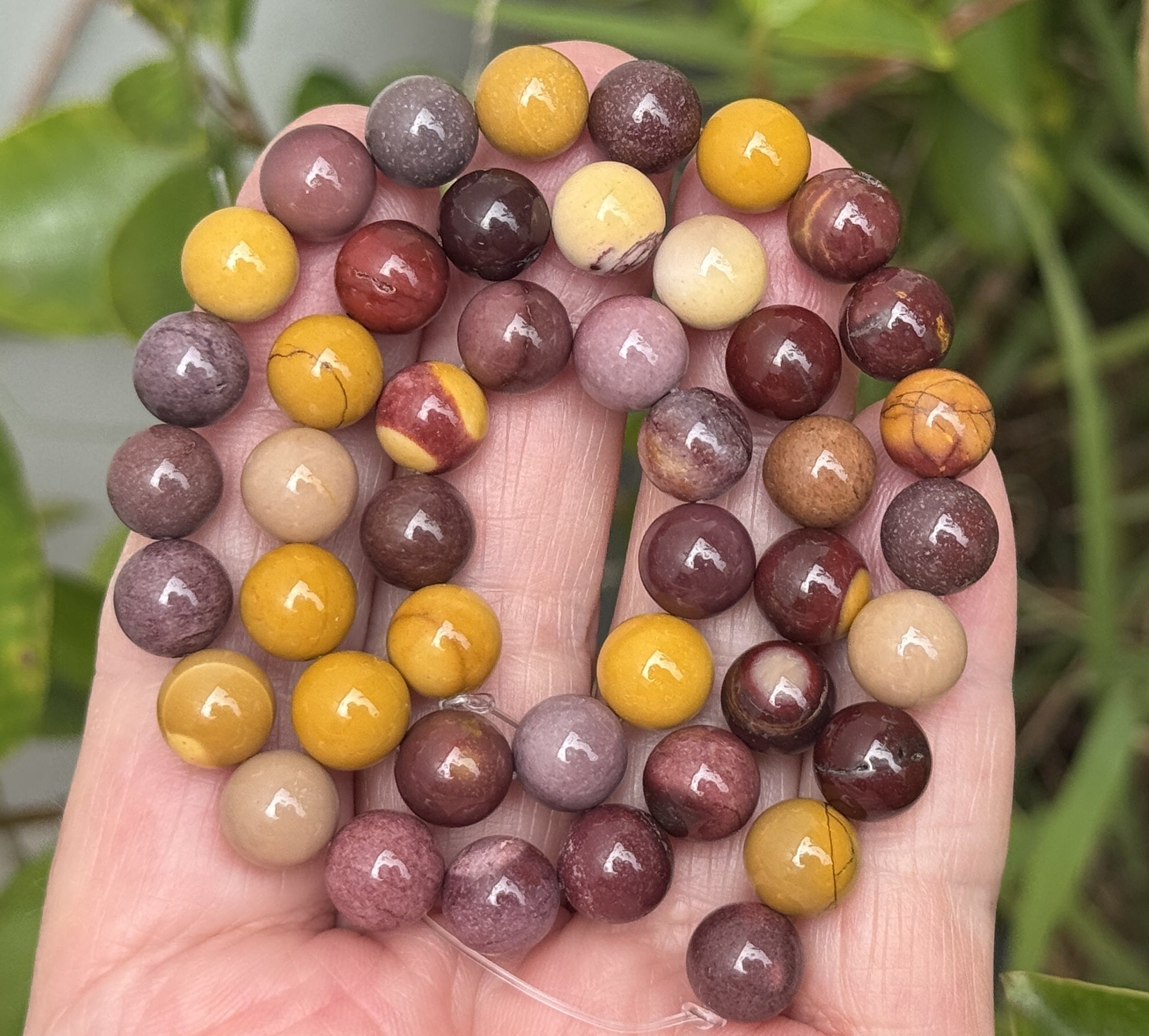 Mookaite Jasper 8mm round polished gemstone beads 15" strand - Oz Beads 