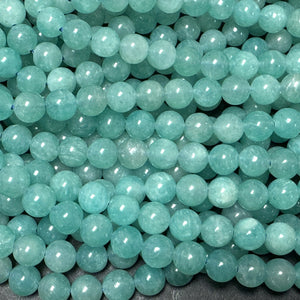 Mozambique Amazonite 6mm round natural gemstone beads 15.5" strand - Oz Beads 
