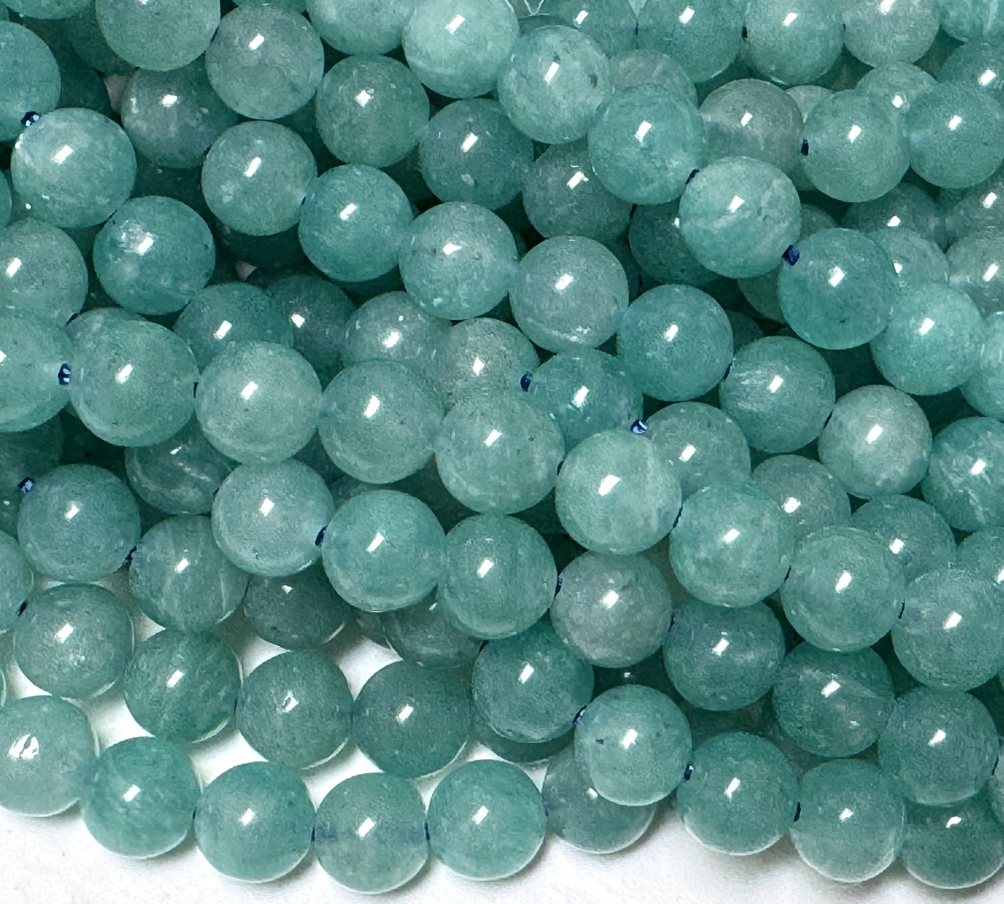 Mozambique Amazonite 6mm round natural gemstone beads 15.5" strand - Oz Beads 