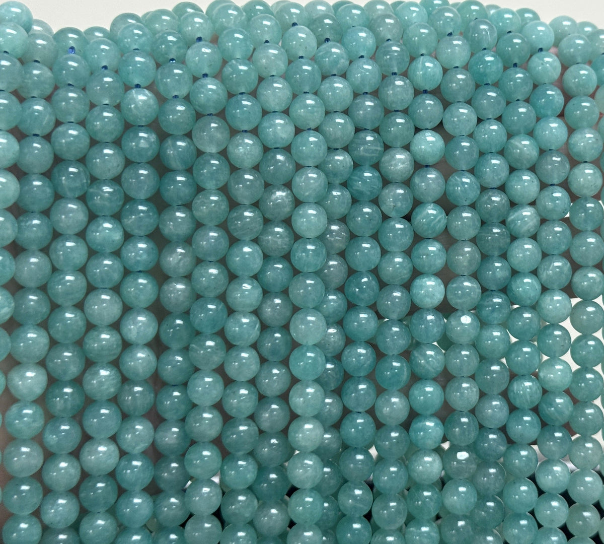 Mozambique Amazonite 6mm round natural gemstone beads 15.5" strand - Oz Beads 