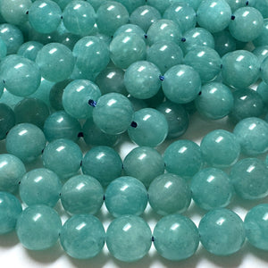 Mozambique Amazonite 8mm round natural gemstone beads 15.5" strand - Oz Beads 