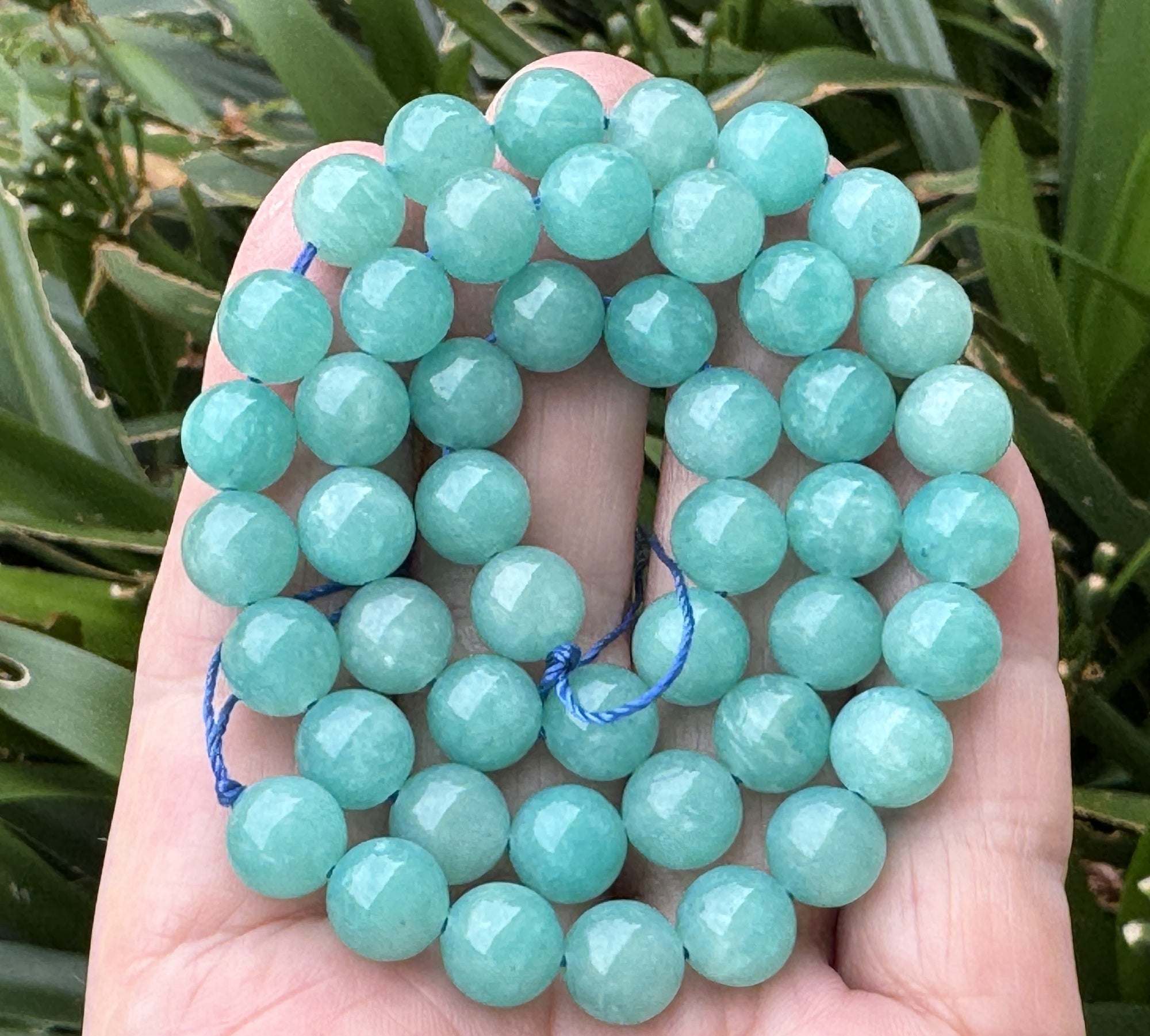 Mozambique Amazonite 8mm round natural gemstone beads 15.5" strand - Oz Beads 