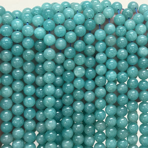 Mozambique Amazonite 8mm round natural gemstone beads 15.5" strand - Oz Beads 