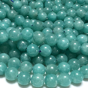 Mozambique Amazonite 8mm round natural gemstone beads 15.5" strand - Oz Beads 