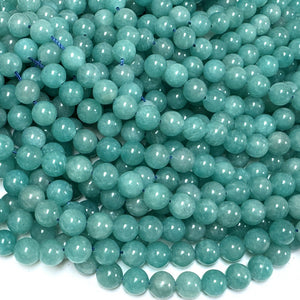Mozambique Amazonite 8mm round natural gemstone beads 15.5" strand - Oz Beads 