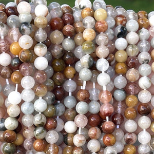 Multi-Color Quartz 6mm round gemstone beads 15.5" strand - Oz Beads 
